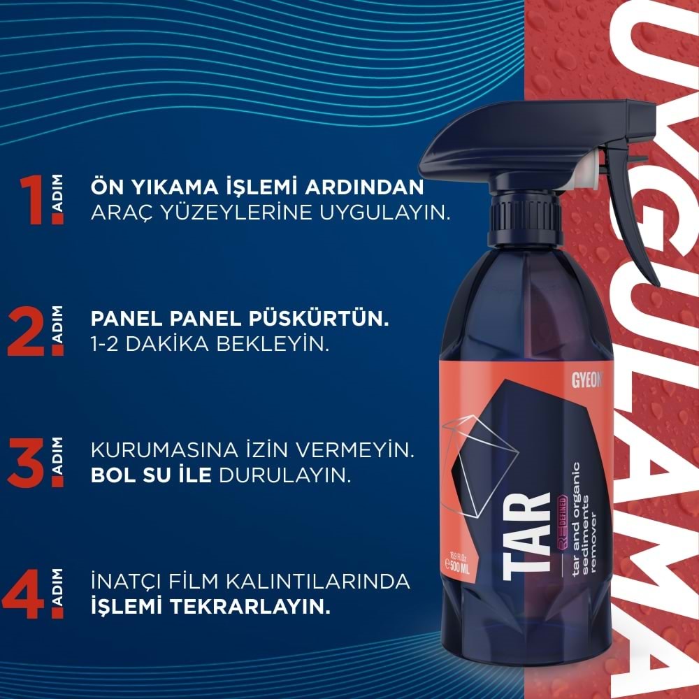GYEON Q²M Tar REDEFINED Zift Katran Reçine Temizleyici Ve Yapışkan Sökücü - 500 ml