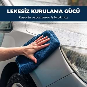 GYEON Q2M WaffleDryer EVO Petek Doku Cam Silme Bezi - 40x40 cm | Mikrofiber Oto Kurulama Havlusu
