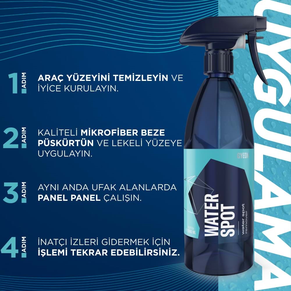 GYEON Q²M WaterSpot Kireç Çözücü Cam Su Lekesi Temizleyici Çıkarıcı - 1000 ml