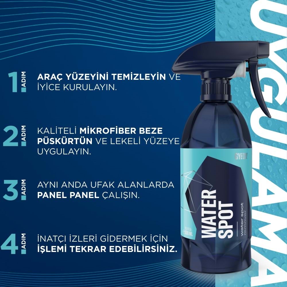 GYEON Q²M WaterSpot Kireç Çözücü Cam Su Lekesi Temizleyici Çıkarıcı - 500 ml