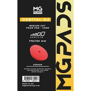 MG PADS Orbital Ara Kesim İnce Pasta Süngeri (Kırmızı) ) - 175/155 mm