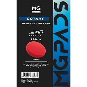 MG PADS Rotary Ara Kesim İnce Pasta Süngeri (Kırmızı) - 200 mm