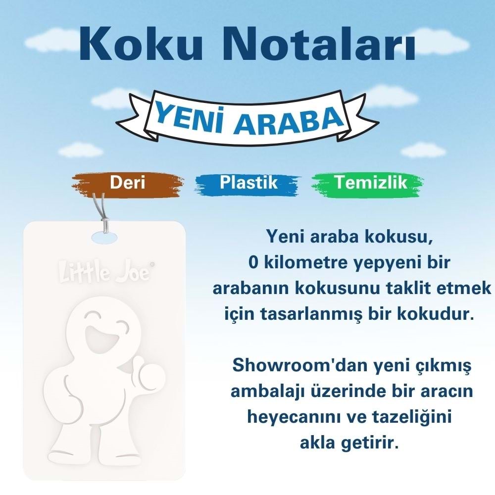 Little Joe Yeni Araç Kokulu Dolap Asma Kart (New Car) -45 Gün -İpli Ev Oto Kokusu -Ayna Parfümü