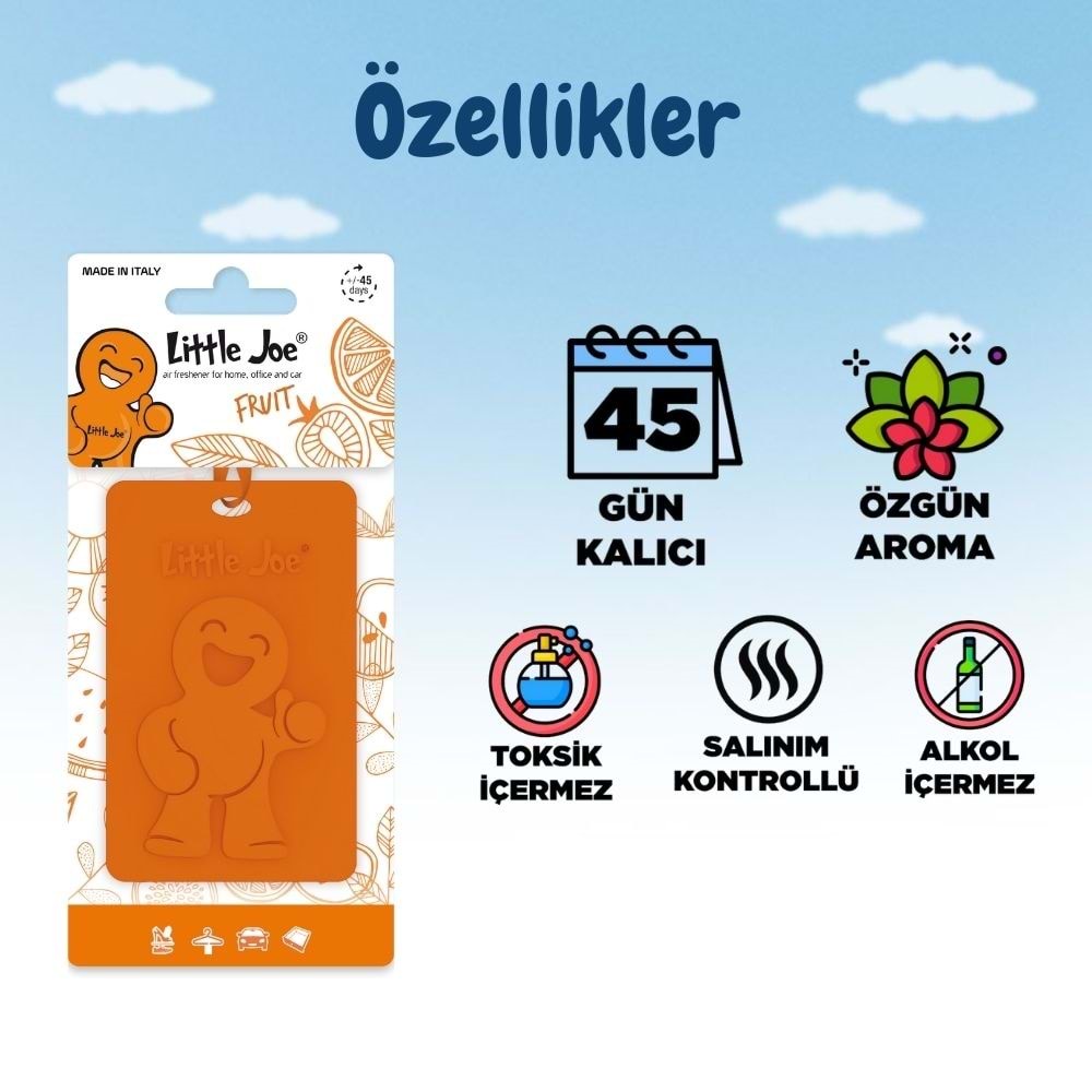 Little Joe Meyve Kokulu Dolap Asma Kart (Fruit) -45 Gün -İpli Ev Oto Kokusu -Ayna Parfümü