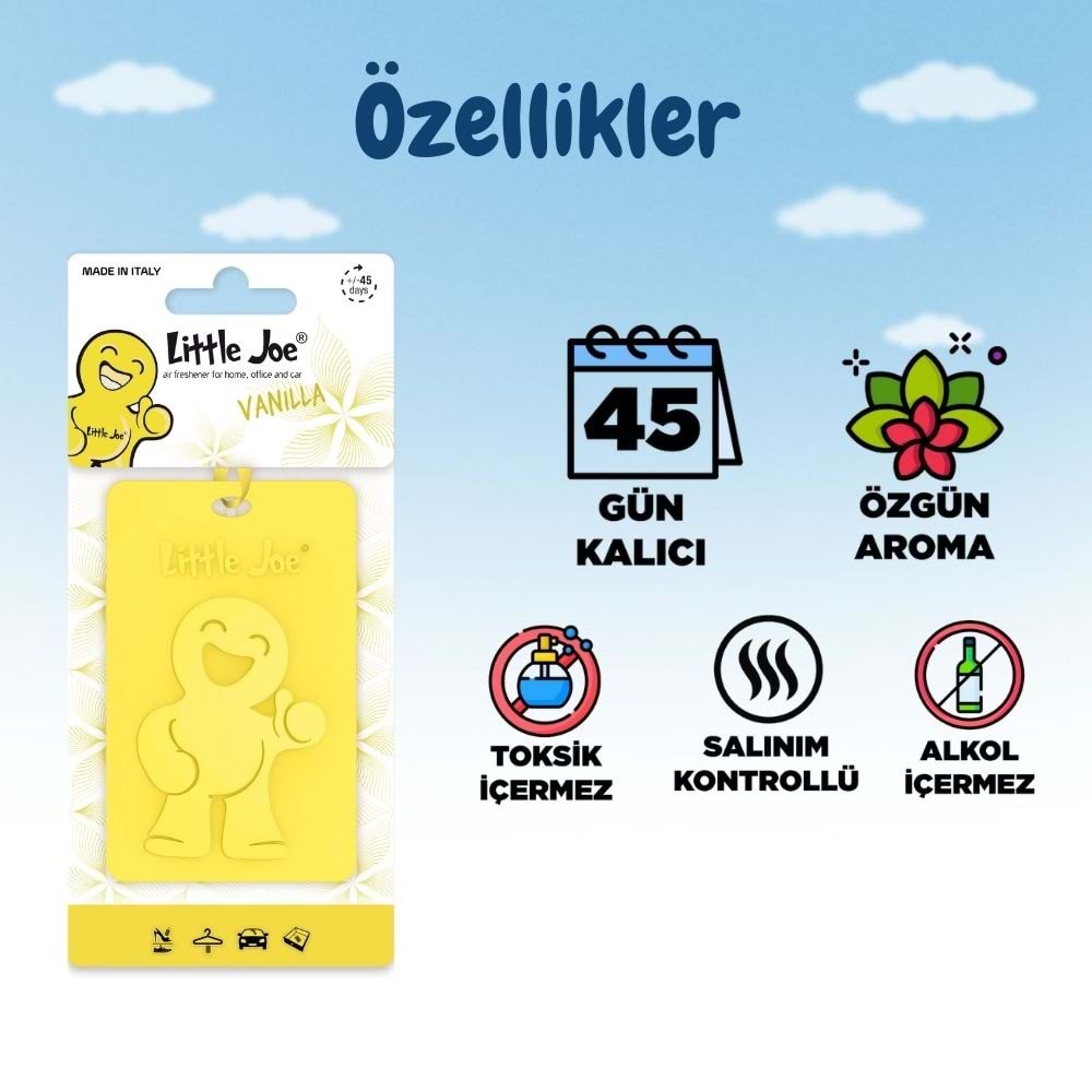 Little Joe Vanilya Kokulu Dolap Asma Kart (Vanilla) -45 Gün -İpli Ev Oto Kokusu -Ayna Parfümü