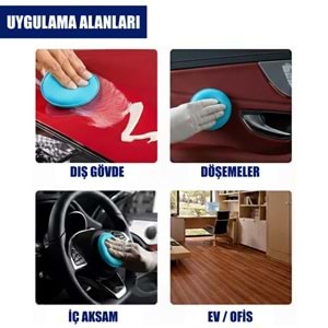 SGCB Wax Cila El Pedi - 1 Adet (Mavi) | Yuvarlak Boya Koruma Uygulama Süngeri Pad 10cm