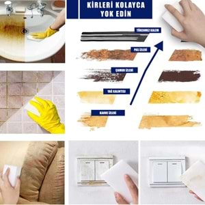SGCB Magic Sponge Sihirli Sünger 10'lu Paket | Melamin Silgi Leke Çıkarıcı Nano Temizlik Süngeri