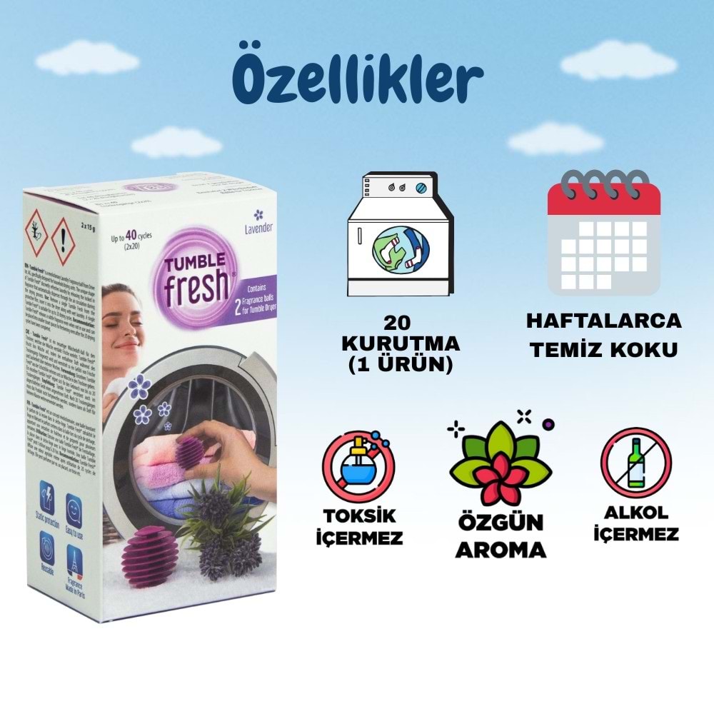 Little Joe Kurutma Makinesi Lavanta Koku Kapsülü 2'li Paket (Fresh Lavender) -40 Kurutma
